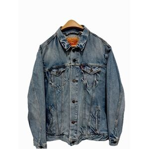 Levi's Trucker Denim Jacket XXL Light Wash Distressed Original 72334 Style